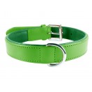 Ace Comfy LEATHER DOG COLLAR Padded And lined with Lamb's Leather ( Kiwi Green )